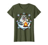 Mademark Polar Bear Sunglasses Roasting Marshmallow Christmas T-Shirt - size chart