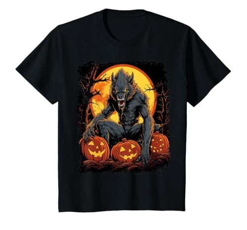 FrightNightFits Werewolf Orange Halloween T-Shirt - size chart