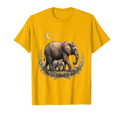 Mademark Elephant Mother and Calf Walking Together T-Shirt - Men