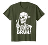 Skeleton Peace Sign Shirts For Men Women & Kids Bruh Skeleton Hand Peace Sign Halloween Skeleton Hand Sign T-Shirt - size