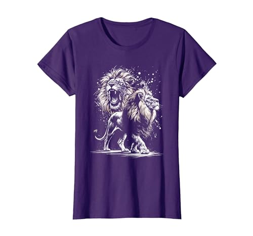 MyAnimal - Your Favourite Animal Wear Lion Majestic and Proud in Artistic Style T-Shirt - size chart