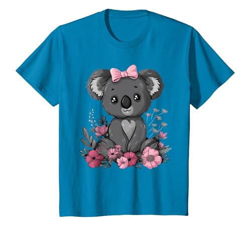 We Love Koalas - Kids Apparel Co. Koala Kawaii Koala Bear Pink Bow Flowers Girls Kids T-Shirt - size chart