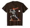 Funny Halloween Skeleton Sports Boys Costume Baseball Skeleton Spooky Boys Halloween Baseball Player T-Shirt - size chart
