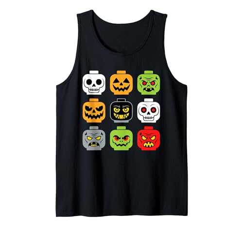 Halloween Building Brick Head Shirts Halloween Building Brick Head Shirt Adult Men Kids Youth Boy Tank Top - size chart