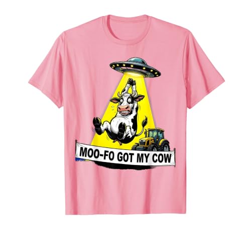 Mademark Moo-FO Got My Cow Alien Abduction Design T-Shirt - size chart