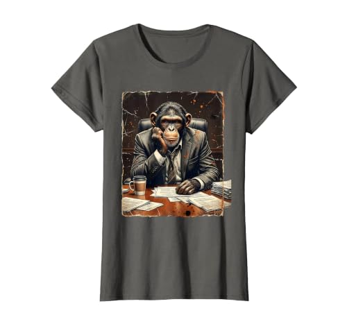 Mademark Monkey in a Suit Stuck in a Meeting Funny Gift T-Shirt - Women - size chart