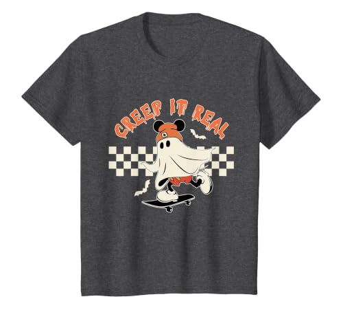Halloween Creep it Real Vintage Ghost CKTEE2 Vintage Halloween Creep It Real Mouse Ghost Boy Fall Season T-Shirt - size chart