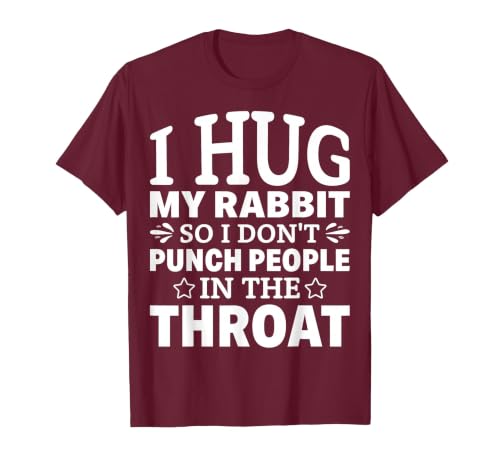 I Hug My Rabbit I Easter Bunny Design Lionhead Rabbit T-Shirt — design detail