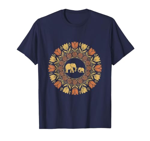 Mademark Mother Elephant and Baby Walking Through Tall Grass T-Shirt - Men - size chart