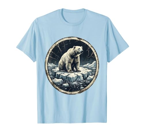 Mademark Polar Bear Drifting on Ice Floe Illustration T-Shirt - size chart