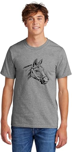 Comical Shirt Horse Graphic Top for Equestrian and Animal Lovers Cotton Tee Adult Youth Tall Men Women - size chart
