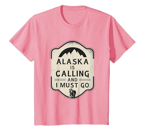 Alaska is Calling and I Must Go Mountains Bear T-Shirt - size chart