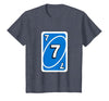 UNO Halloween Blue 7" Card T-Shirt - size chart