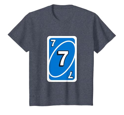 UNO Halloween Blue 7" Card T-Shirt - size chart