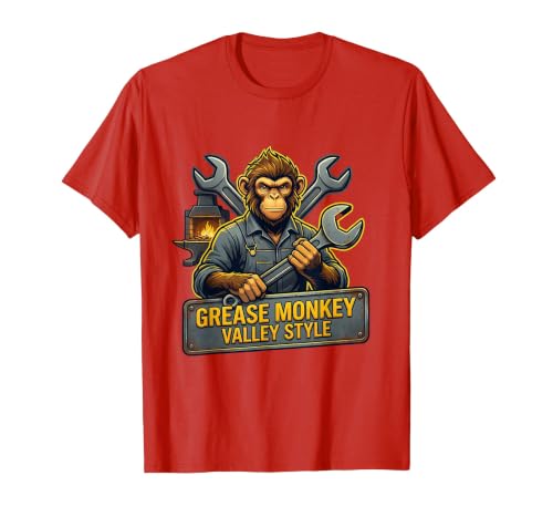 Mademark Grease Monkey Valley Style Automotive Design T-Shirt - Men - size chart
