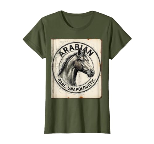 Mademark Arabian Rare Unapologetic Horse Portrait Design T-Shirt - size chart