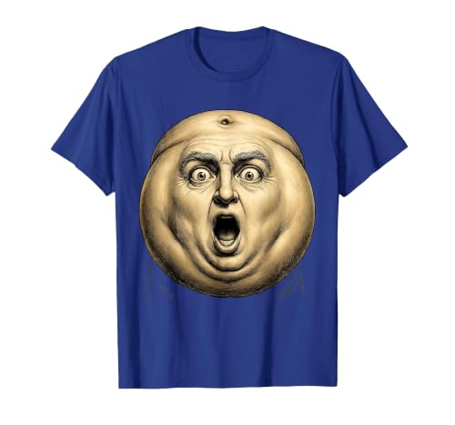 Mademark Belly Button Surprised Cartoon Face Funny Graphic T-Shirt - Men - size chart