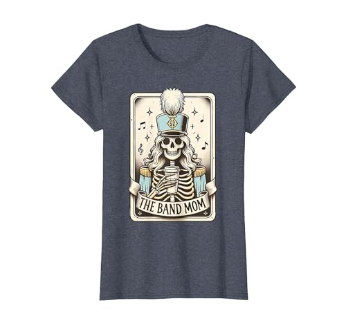 Marching Band Mom Tarot Card Skeleton Halloween Marching Band Mom Tarot Card Skeleton Mom Musical Instrument T-Shirt - size