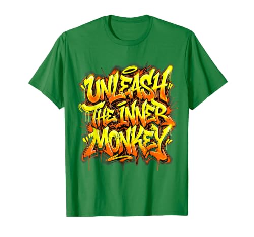 Mademark Unleash the Inner Monkey Fun Primate Design T-Shirt - Men - size chart