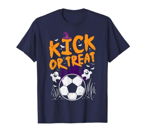 Halloween Shirts For Women Men Kids Boys Girls Halloween Soccer Kick Or Treat Football Costume Boys Kid Men T-Shirt - size