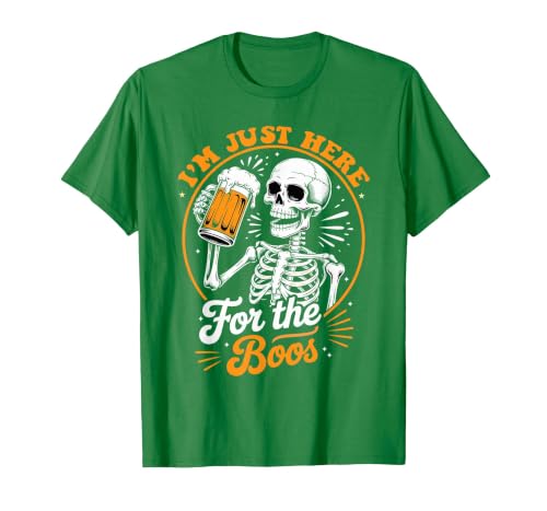 Boos Halloween Costume Cute skeleton I'm Just Here for The Boos Halloween Costume Skeleton Cute T-Shirt - size chart