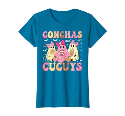Funny Conchas and Cucuys Mexican Tees Halloween Cute Conchas and Cucuys Ghost Funny Halloween Mexican Ghost T-Shirt - size