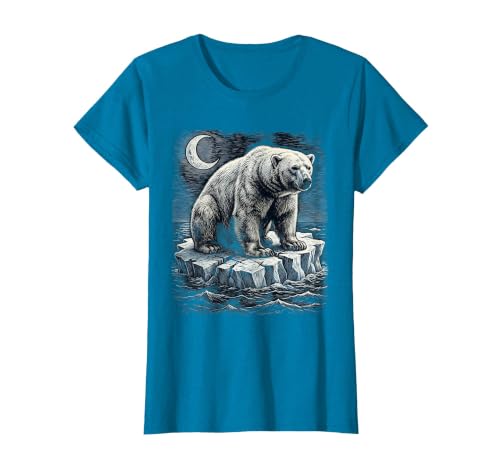 Mademark Polar Bear Lone Ice Floe Drifting Arctic Design T-Shirt - size chart