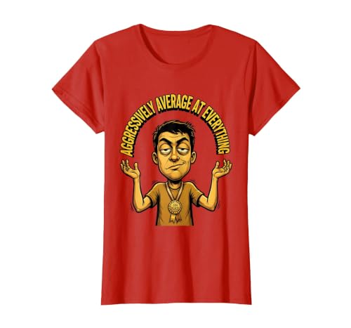 Mademark Aggressively Average At Everything Funny Design T-Shirt - Women - size chart