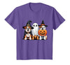 English Bulldog Halloween Funny Dog Lover Pumpkin Witch T-Shirt - size chart