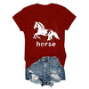 Pukcoun Horse Shirt Horse Lover V-Neck Shirt Retro Graphics T-Shirt Unisex - size chart