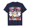 Read More Books Ghost Halloween Teacher Outfits Read More Books Ghosts Reading Book Funny Teacher Halloween T-Shirt - size