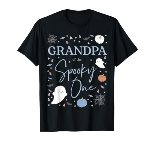 Spooky One Birthday Blue Boy 1st First Halloween Grandpa of the Spooky One First Birthday Boy 1st Halloween T-Shirt - size