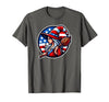 Witch American Patriotic Halloween USA T-Shirt - size chart