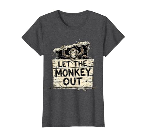 Mademark Let the Monkey Out Wild Primate Graphic Design T-Shirt - Women - size chart