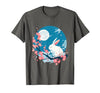 Bunny Rabbit Amidst Blossoms: Spring's Gentle Whisper T-Shirt — design detail