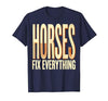 Mademark Horses Fix Everything Equestrian Design T-Shirt - Men - size chart