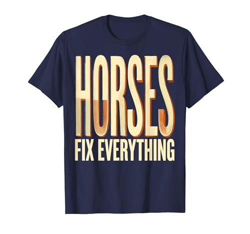 Mademark Horses Fix Everything Equestrian Design T-Shirt - Men - size chart