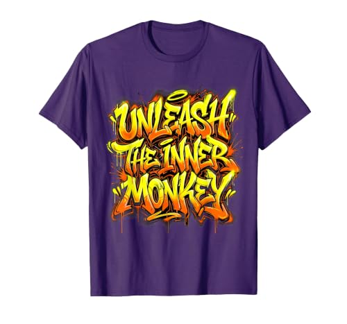 Mademark Unleash the Inner Monkey Fun Primate Design T-Shirt - Men - size chart