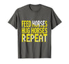 Mademark Feed Horses Hug Horses Repeat Riding Design T-Shirt - Men - size chart