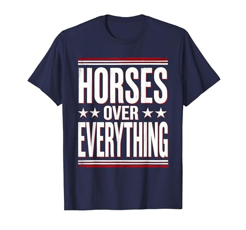 Mademark Horses Over Everything Equestrian Design T-Shirt - Men - size chart