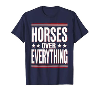 Mademark Horses Over Everything Equestrian Design T-Shirt - Men - size chart