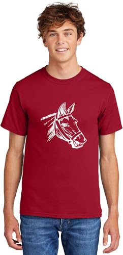 Comical Shirt Horse Graphic Top for Equestrian and Animal Lovers Cotton Tee Adult Youth Tall Men Women - size chart