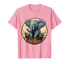 Mademark Baby Elephant Splashing in Muddy Puddle T-Shirt - Men - size chart