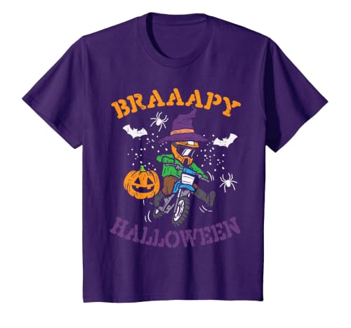 Halloween Shirts For Women Men Kids Boys Girls Motocross Braaapy Halloween Costume Dirt Bike Boys Kids T-Shirt - size chart