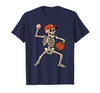 Funny Skeleton Baseball Tee Skeleton Baseball Halloween Costume Pitcher Sport Player T-Shirt - size chart