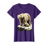 Mademark Mama Polar Bear and Cub Snowy Cliff Illustration T-Shirt - size chart