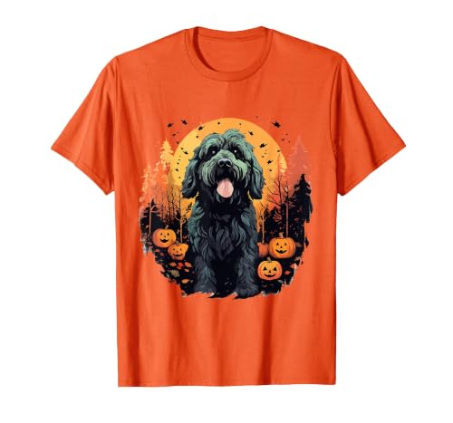 Doodledogco. Halloween Goldendoodle Halloween Cute and Spooky Doodle Dog T-Shirt - size chart