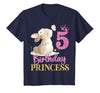 Kids 5th Birthday Rabbit Princess Girl Bunny 5 Years Old T-Shirt — design detail