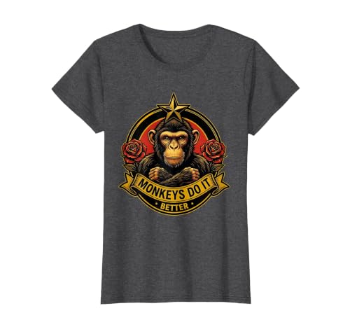 Mademark Monkeys Do It Better Funny Primate Design T-Shirt - Women - size chart