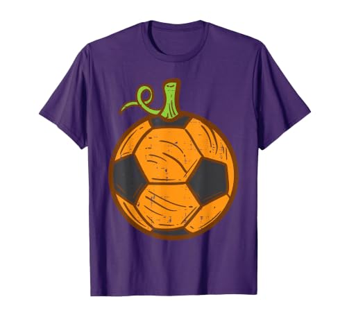 Halloween Shirts For Women Men Kids Boys Girls Halloween Soccer Ball Pumpkin Football Costume Boys Kids Men T-Shirt - size